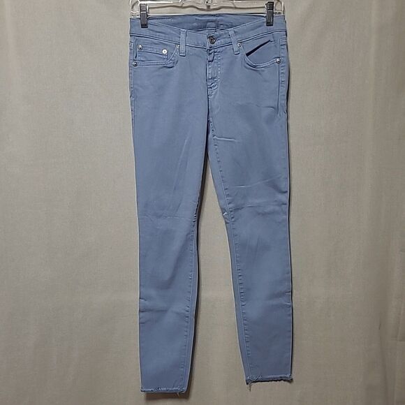 Big Star Skinny Jeans Womens Size 26 Pastel Blue Stretch Raw Hem - Picture 1 of 12